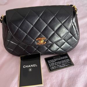 Chanel Vintage Classic Oval Black Handbag